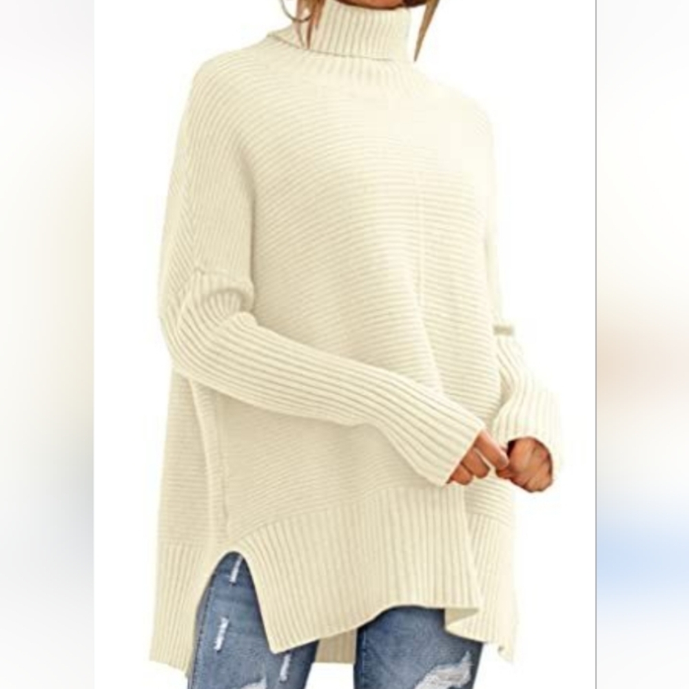 Lillusory Oversized Turtleneck Knit Sweater Sz-XL